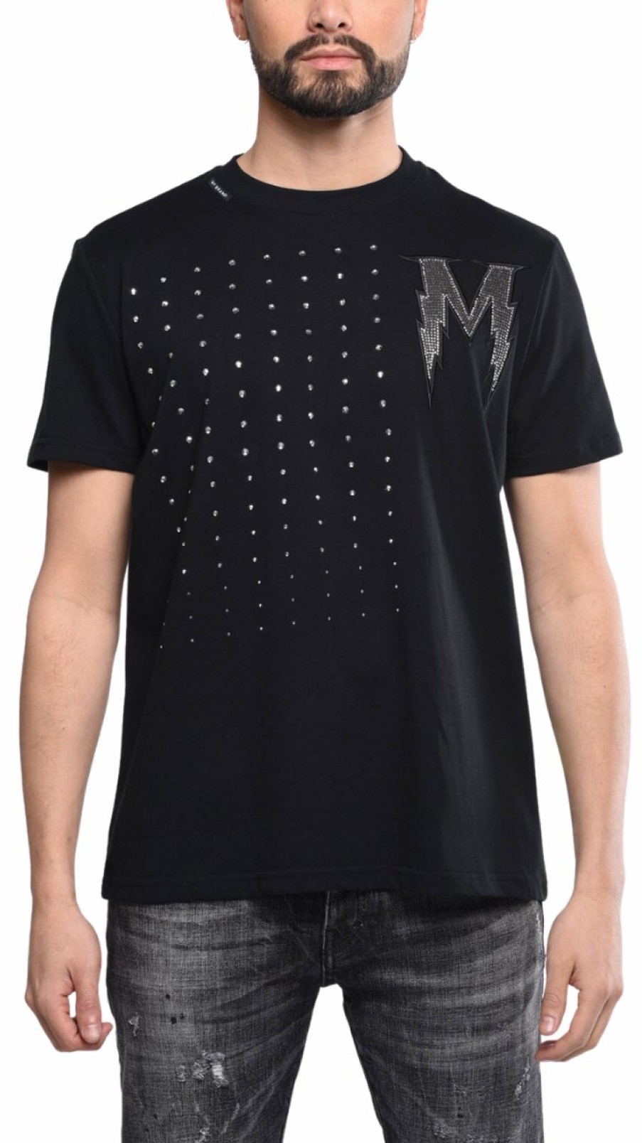 Heren My Brand T-Shirts | Black T Shirt With Silver