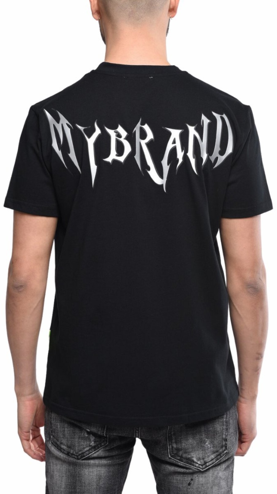 Heren My Brand T-Shirts | Black T Shirt With Silver