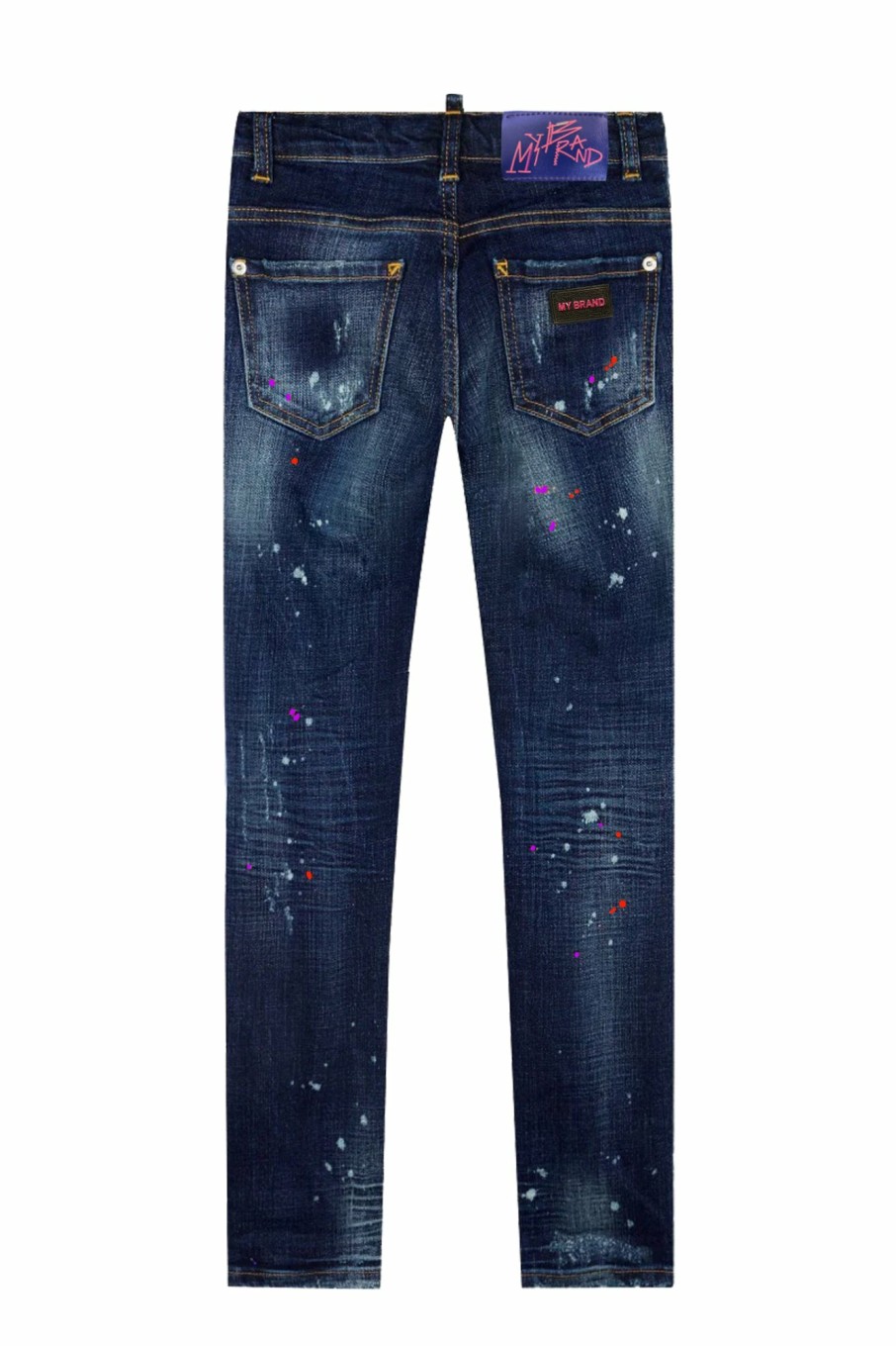 Junior My Brand Jeans | Blue Distressed Red Spots Jeans