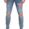 Heren My Brand Jeans | Orange Ripped Biker Jeans