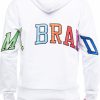 Heren My Brand Hoodies | My Brand Rainbow College Hoodie White