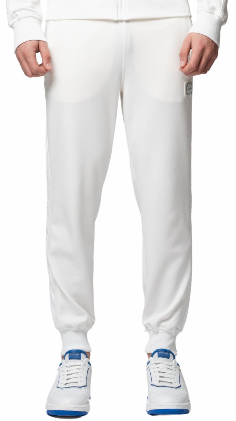 Heren My Brand Trainingspakken | Mb Essential Pique White Trackpants