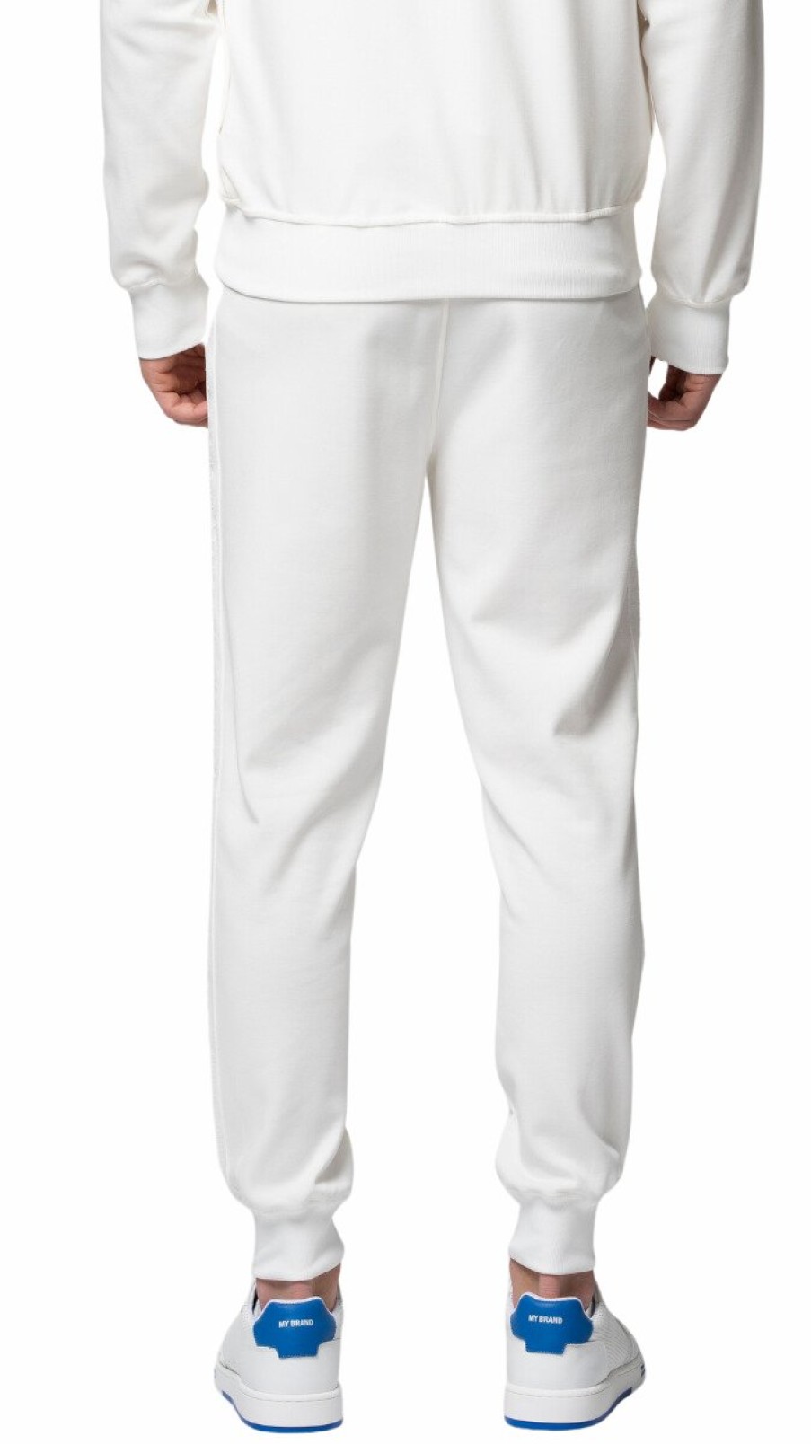 Heren My Brand Trainingspakken | Mb Essential Pique White Trackpants