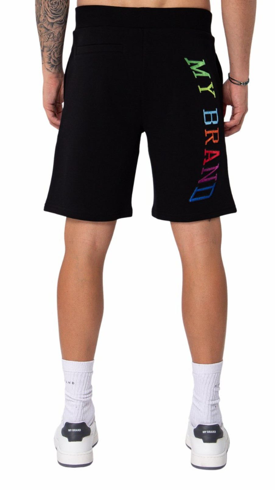 Heren My Brand Korte Broek | My Brand Rainbow College Shorts Black