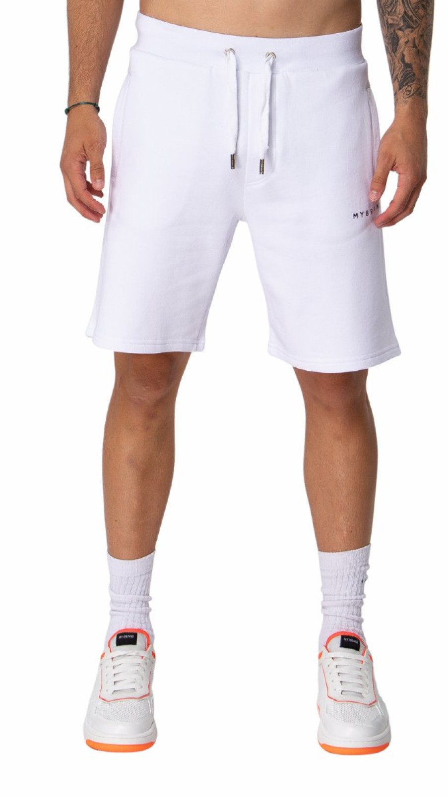 Heren My Brand Korte Broek | My Brand Rainbow College Shorts White