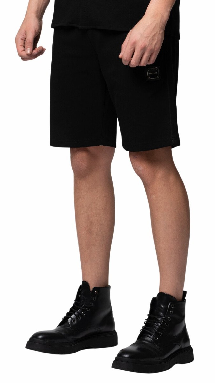 Heren My Brand Korte Broek | Mb Essential Pique Black Short