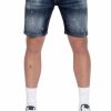 Heren My Brand Korte Broek | Mb Skinny Blue Short Jeans White Neon Green