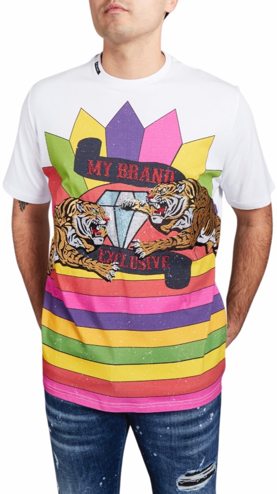 Heren My Brand T-Shirts | Carnival Rainbow T-Shirt