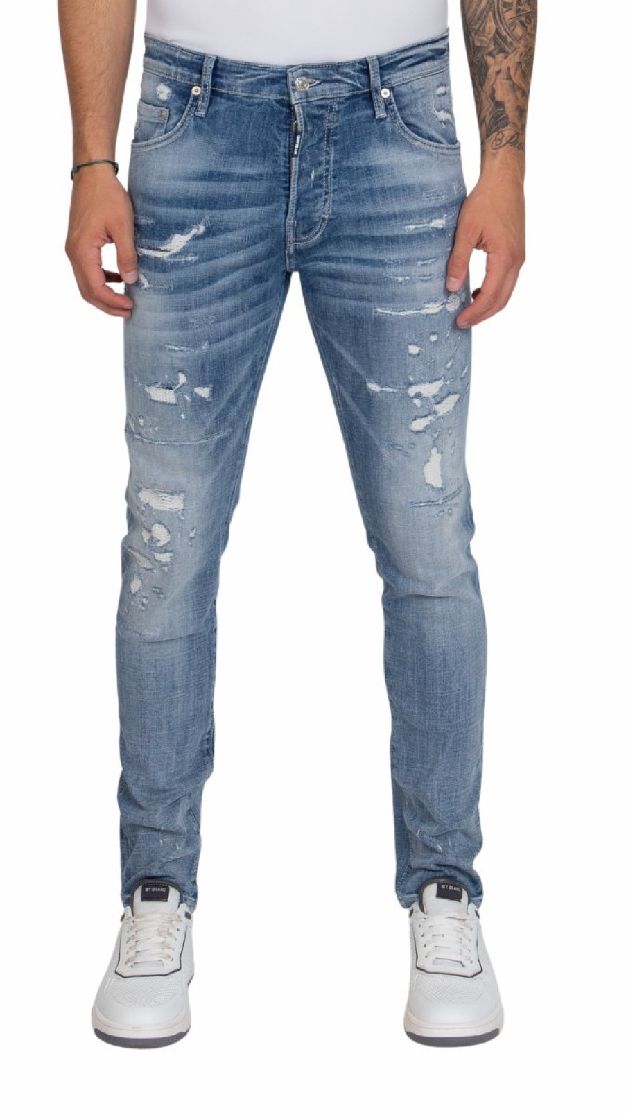 Heren My Brand Jeans | Distressed Jeans Navy Blue