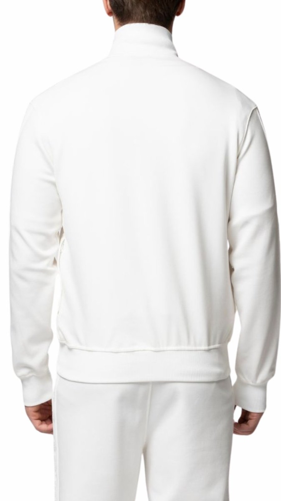 Heren My Brand Trainingspakken | Mb Essential Pique White Trackjacket