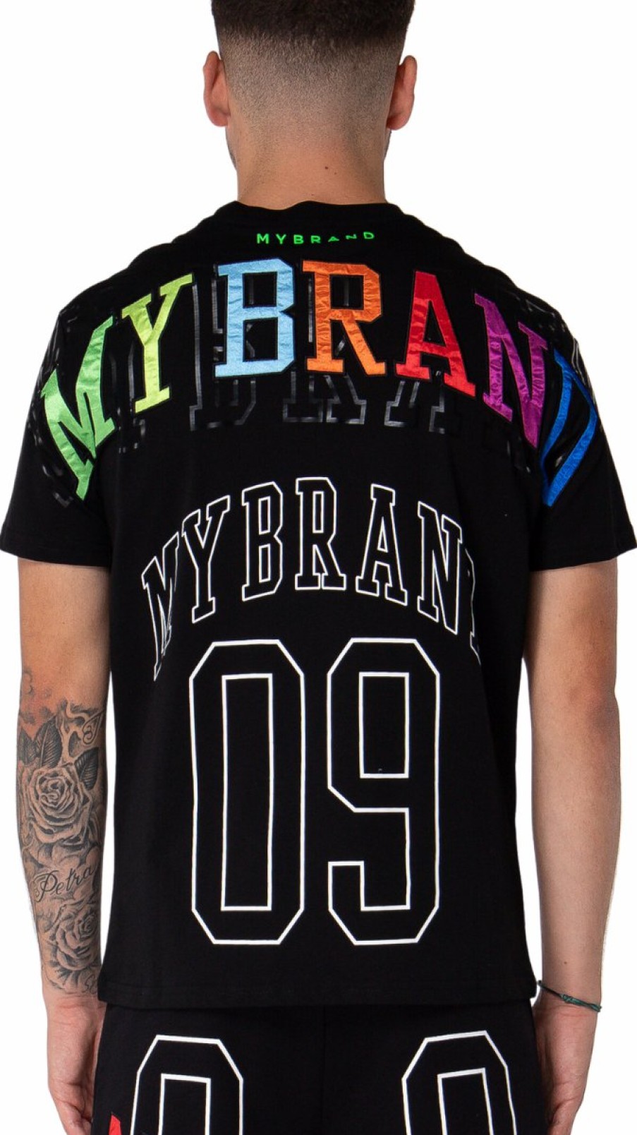 Heren My Brand T-Shirts | Rainbow College Mb09 T-Shirt Black