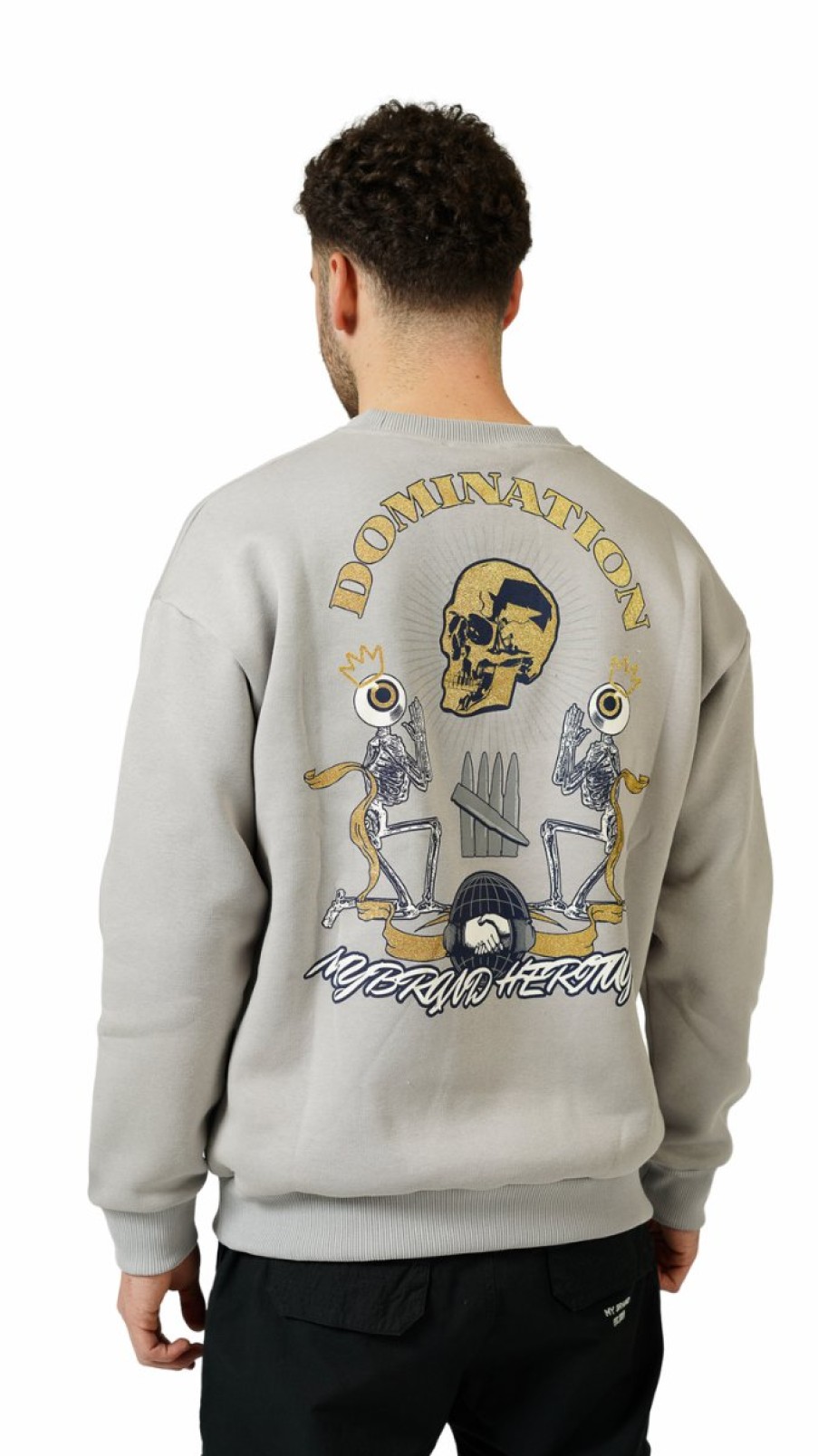 Heren My Brand Truien | Mb Domination Gold Print Sweater