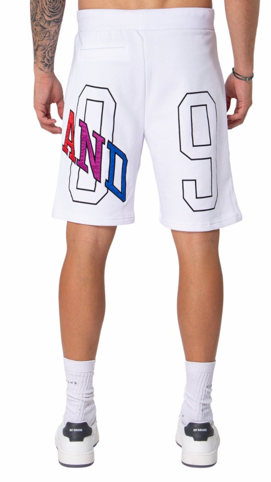 Heren My Brand Korte Broek | My Brand Rainbow College Mb09 Shorts White