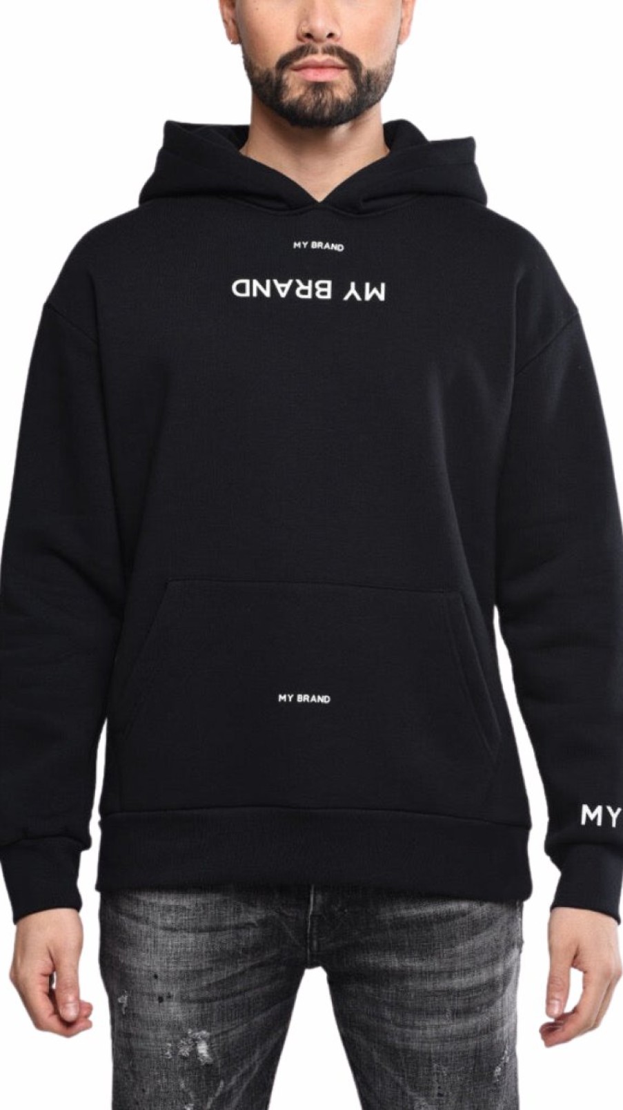 Heren My Brand Hoodies | Multibranding Hoodie Bl/Wh