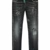 Junior My Brand Jeans | Black Distressed Neon Green Jeans