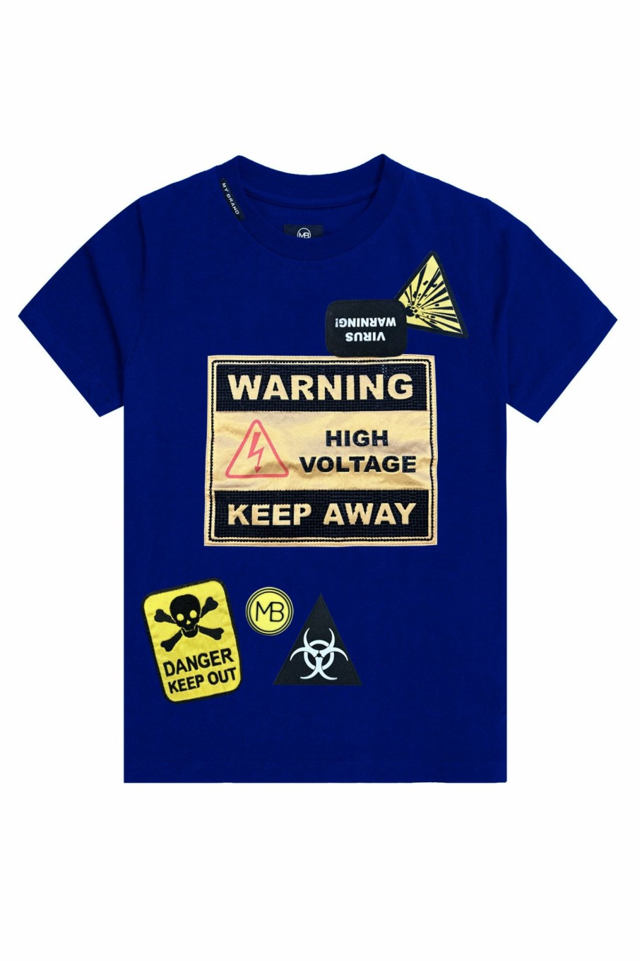 Junior My Brand T-Shirts | Caution Voltage T-Shirt Blue