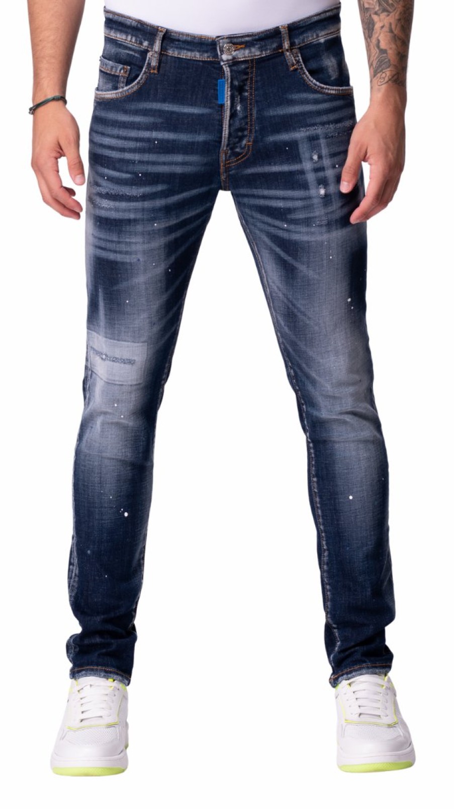 Heren My Brand Jeans | Blue And White Spotted Jeans