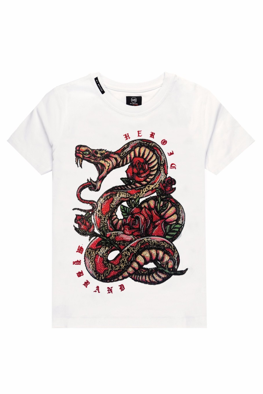 Junior My Brand T-Shirts | Snake Roses T-Shirt White