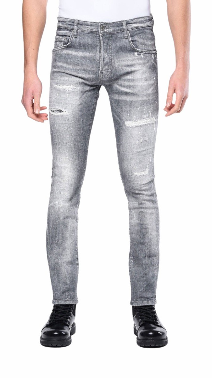 Heren My Brand Jeans | 2187-1 Light Grey Ripped