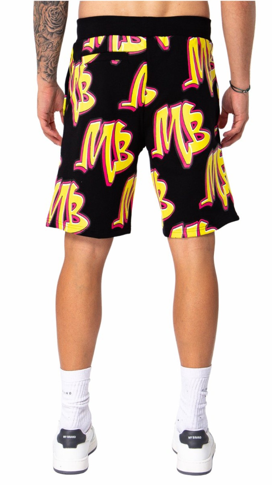 Heren My Brand Korte Broek | Mb Graffiti Allover Short Black