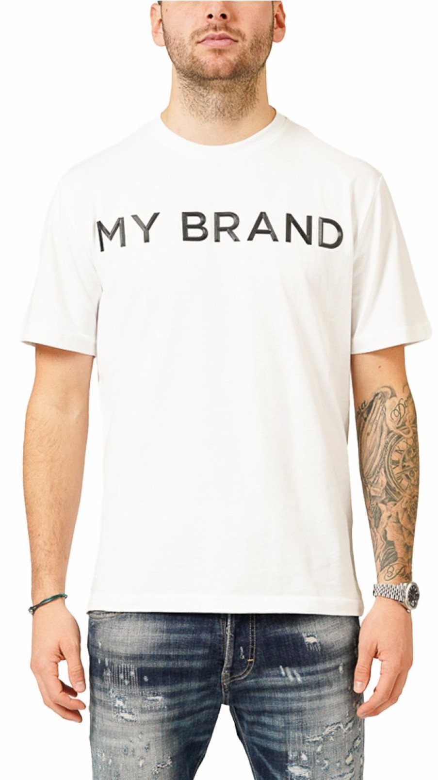 Heren My Brand T-Shirts | My Brand Logo White T-Shirt