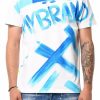 Heren My Brand T-Shirts | Mb All Over Graffiti Paint Ocean Blue Tshirt