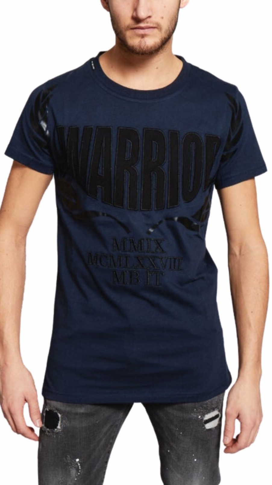 Heren My Brand T-Shirts | Warrior T-Shirt Navy