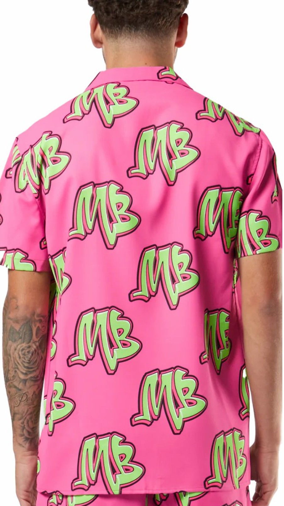 Heren My Brand Zwemkleding | Neon Swim Capsule Bowlingshirt Neonpink