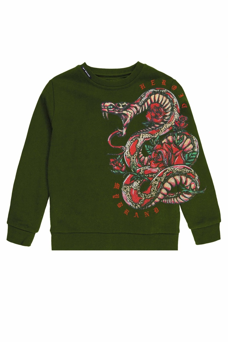 Junior My Brand Truien | Snake Roses Sweater Army