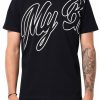 Heren My Brand T-Shirts | Mb Logo White Sillicon Print Tshirt