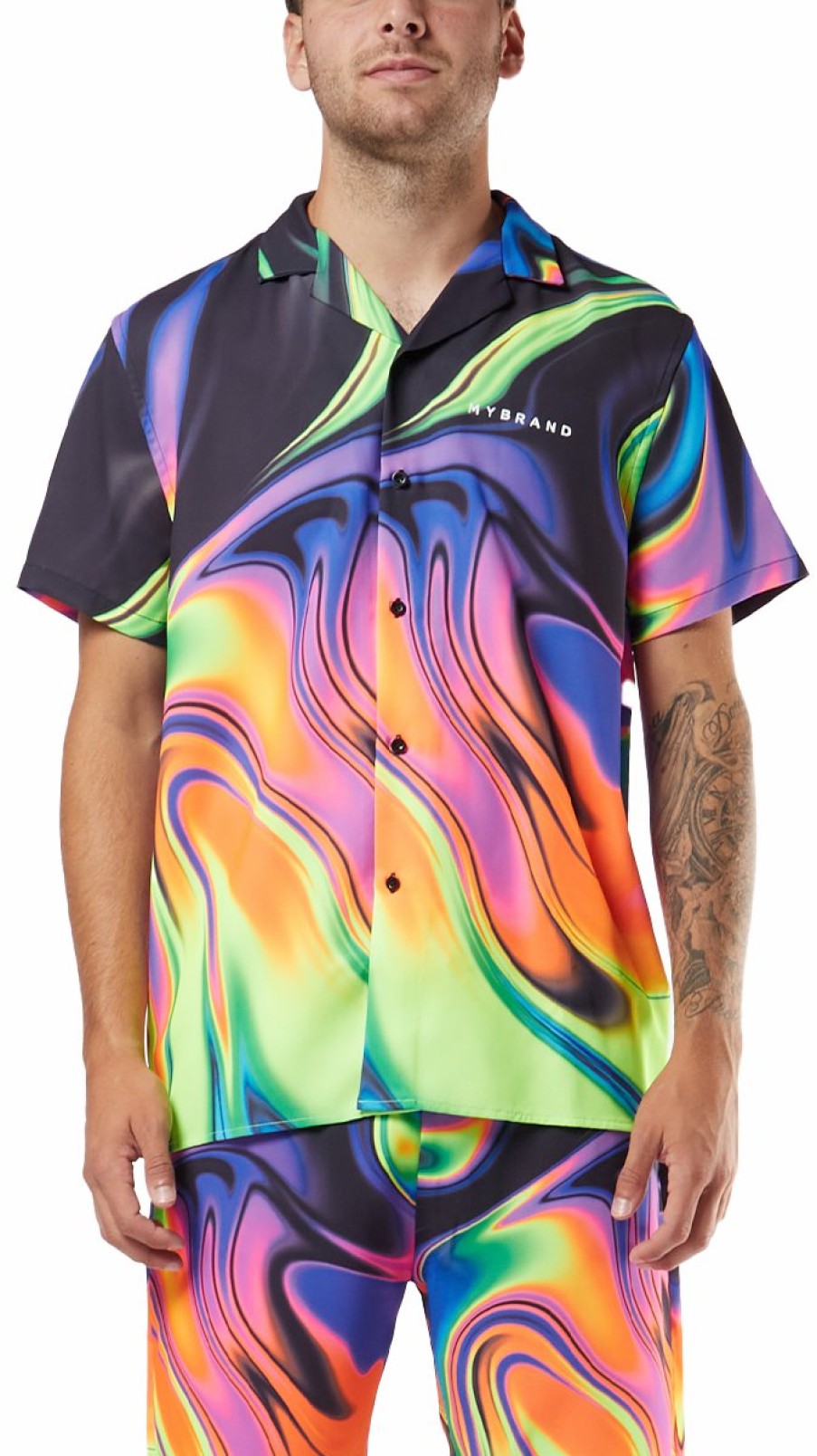 Heren My Brand Zwemkleding | Liquid Swim Capsule Bowling Shirt