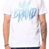 Heren My Brand T-Shirts | Mb Logo Paint Stroke Ocean Blue Gradient Tshirt