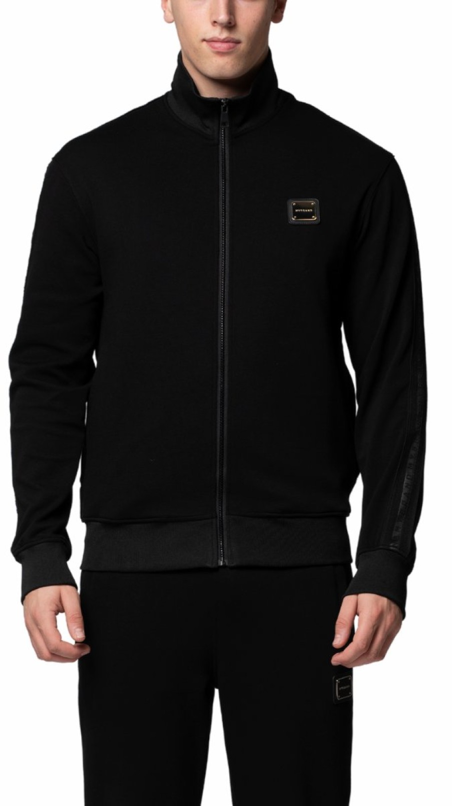 Heren My Brand Trainingspakken | Mb Essential Pique Black Trackjacket