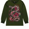 Junior My Brand T-Shirts | Snake Roses Longsleeve Army