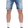 Heren My Brand Korte Broek | Mb Skinny Blue Short Jeans White Spots