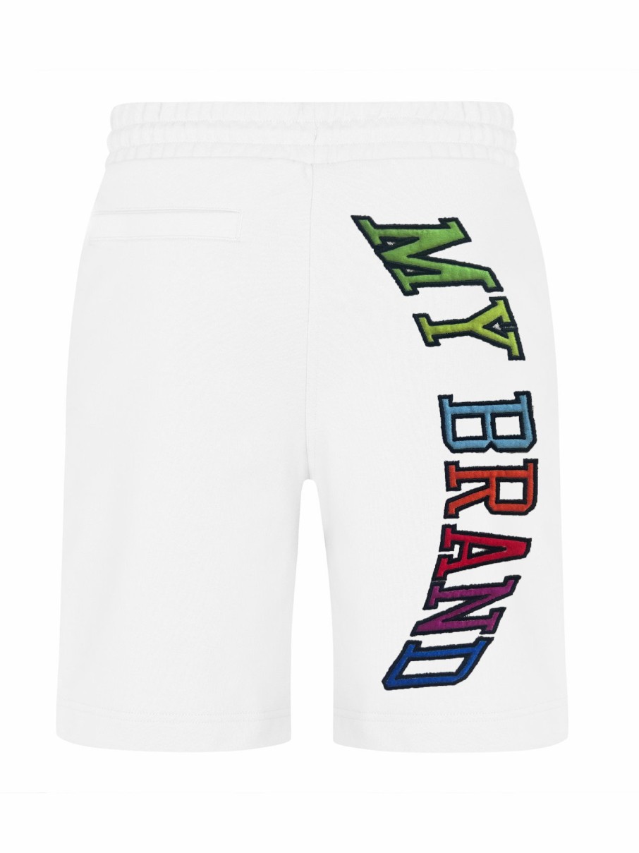 Junior My Brand Korte Broek | Rainbow College Shorts White