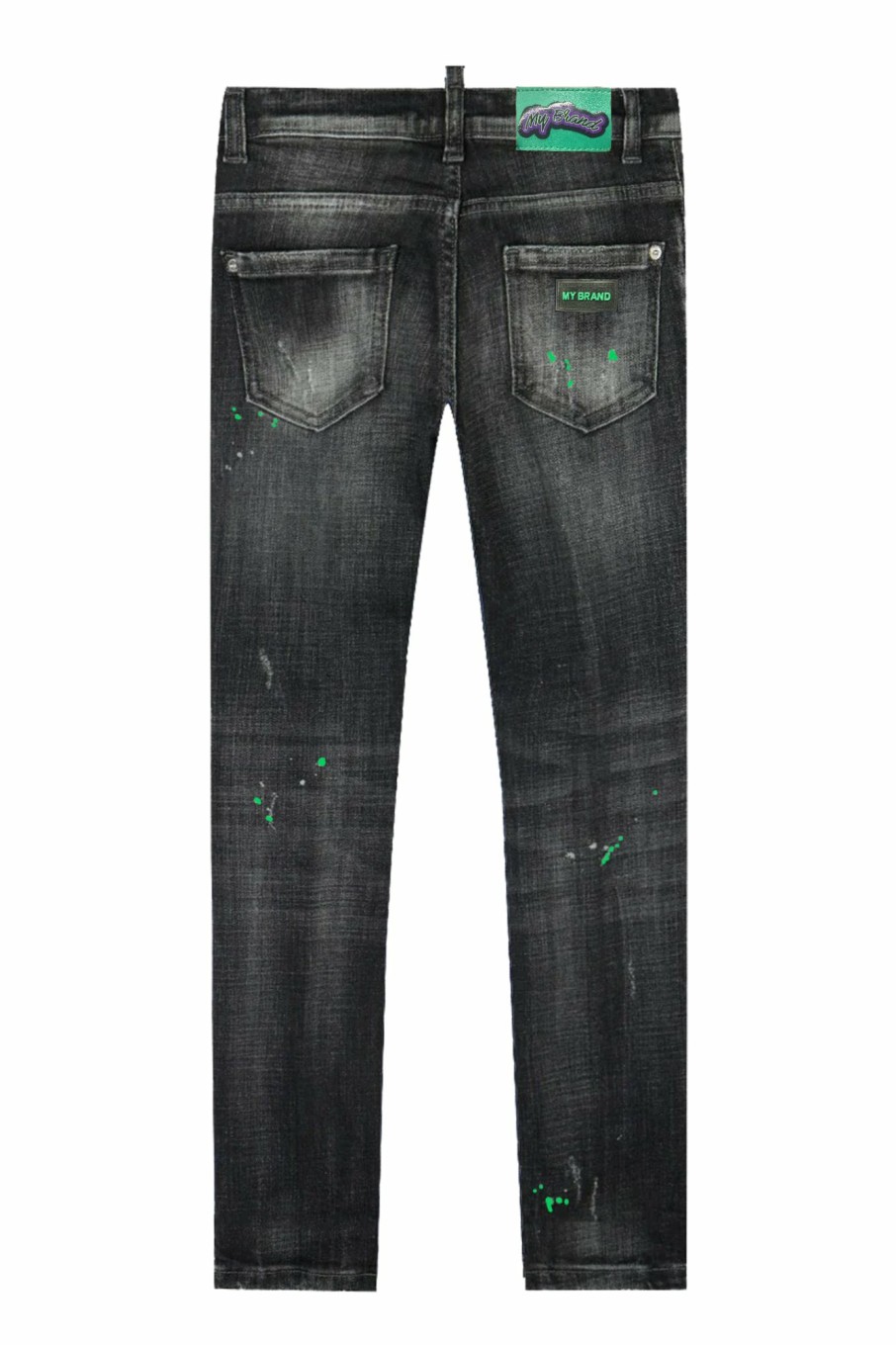 Junior My Brand Jeans | Black Distressed Green My Jeans