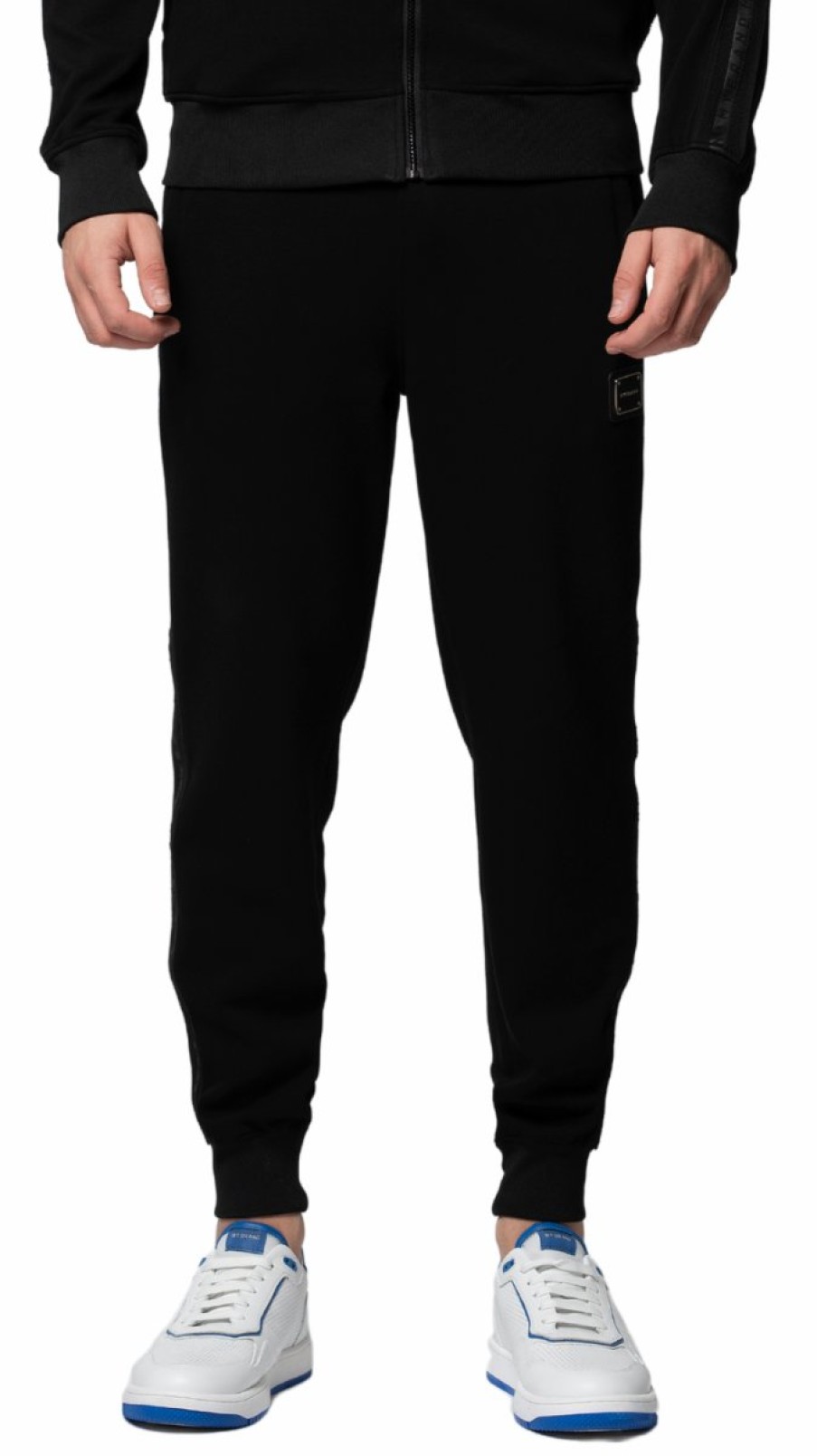 Heren My Brand Trainingspakken | Mb Essential Pique Black Trackpants