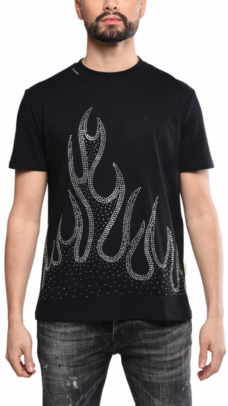 Heren My Brand T-Shirts | Black T Shirt With Flame