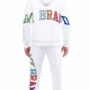 Heren My Brand Joggingpakken | My Brand Rainbow College Joggingsuit White