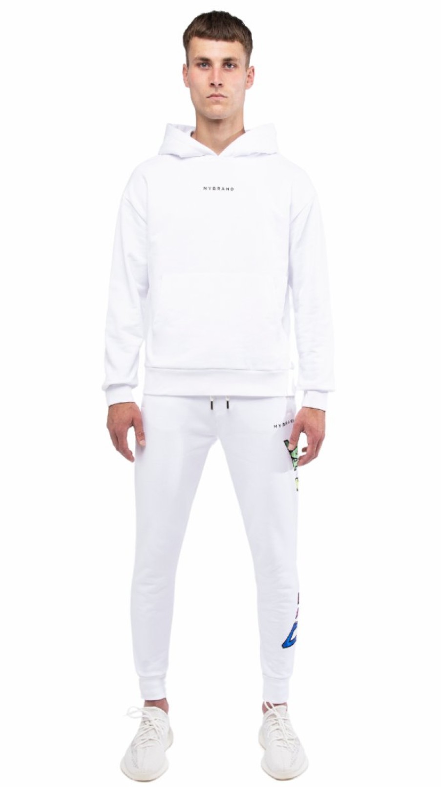 Heren My Brand Joggingpakken | My Brand Rainbow College Joggingsuit White