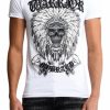 Heren My Brand T-Shirts | Warrior Indian Skull T-Shirt White